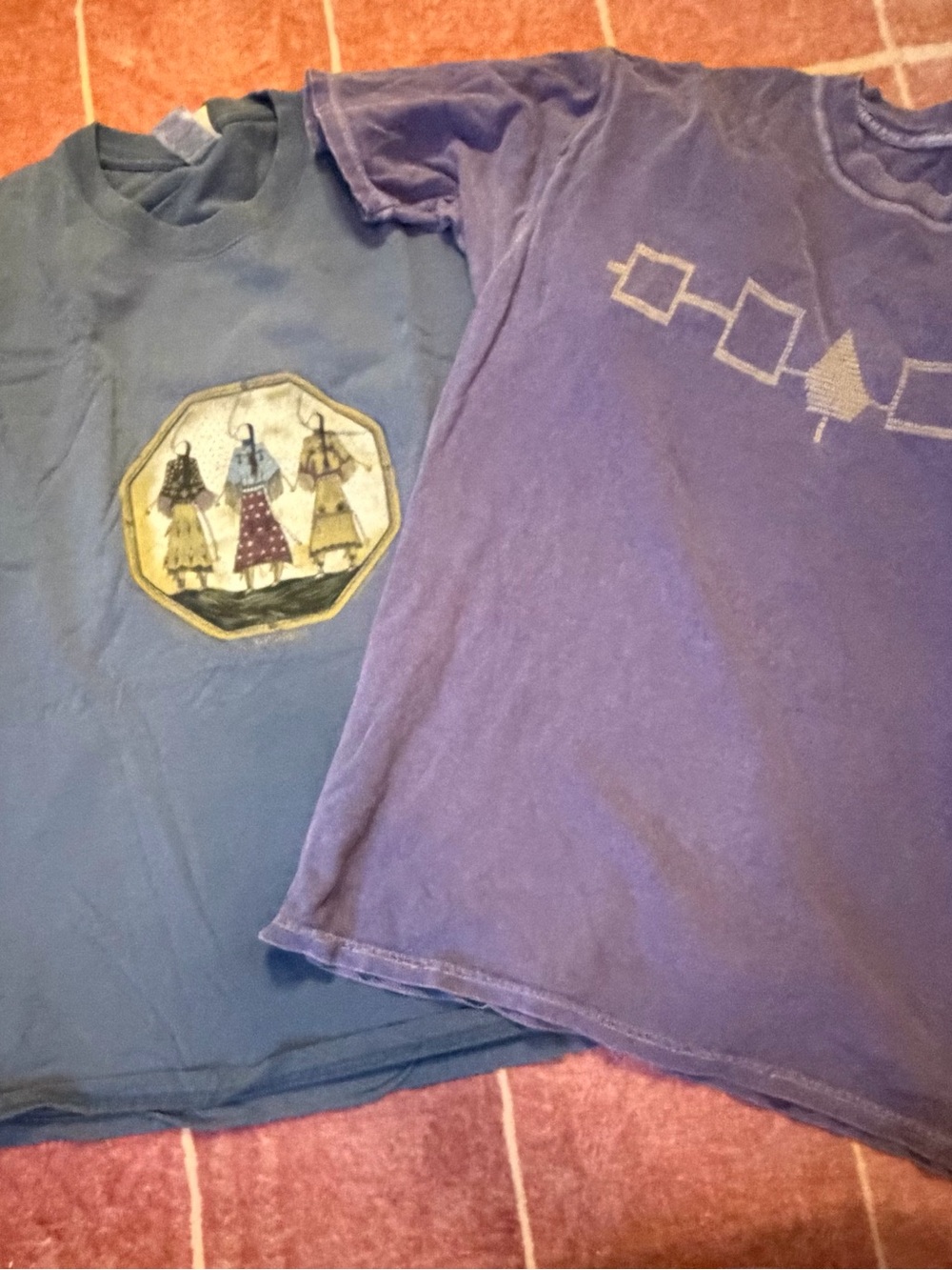 Men's Short Sleeve Graphic Tees in Blue and Purple - Casual Everyday Wear